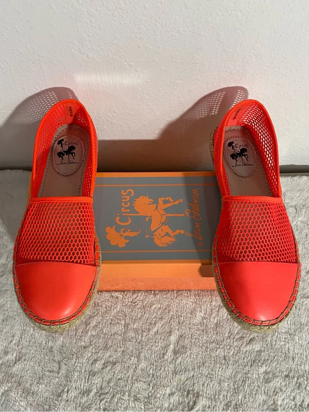 New Circus by Sam Edelman Lena Espadrille Flats Women’s Size 8M Electric Orange